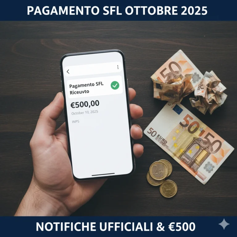 Pagamento SFL Ottobre 2025: Date Ufficiali, ISEE Aumentato e Importo di 500 Euro