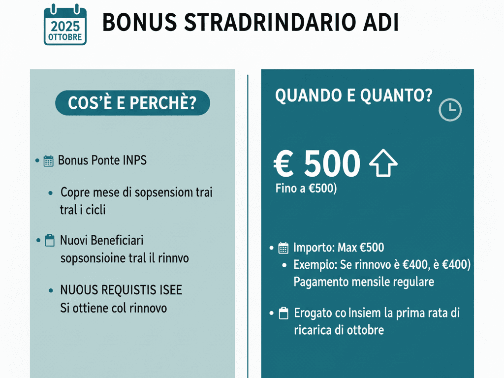 Assegno di Inclusione Ottobre 2025: Date di Pagamento INPS, Nuovi Importi e Bonus Fino a €500