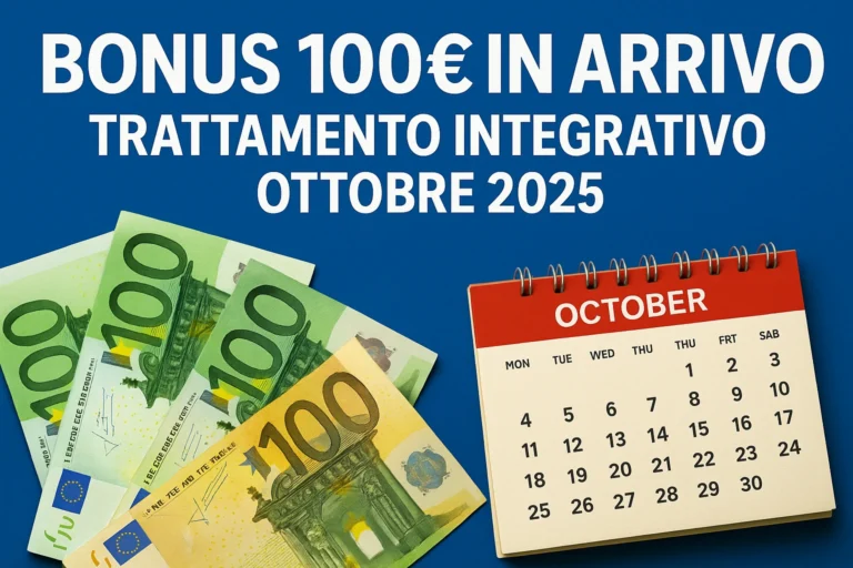Trattamento Integrativo Ottobre 2025: Il Bonus 100€ in Arrivo e le Date INPS