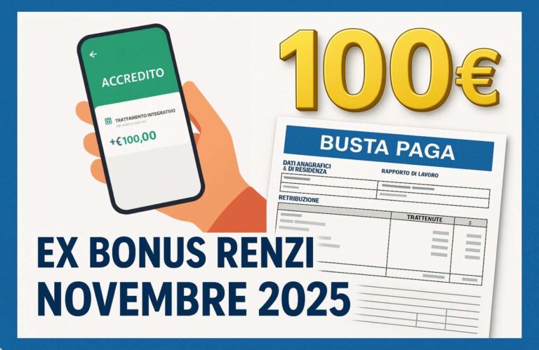 100€ Ex Bonus Renzi Novembre 2025: Tutte le Date Ufficiali (INPS e Busta Paga)
