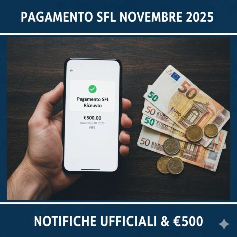 Pagamenti SFL di Novembre 2025:Date Ufficiali, Importo di 500 Euro