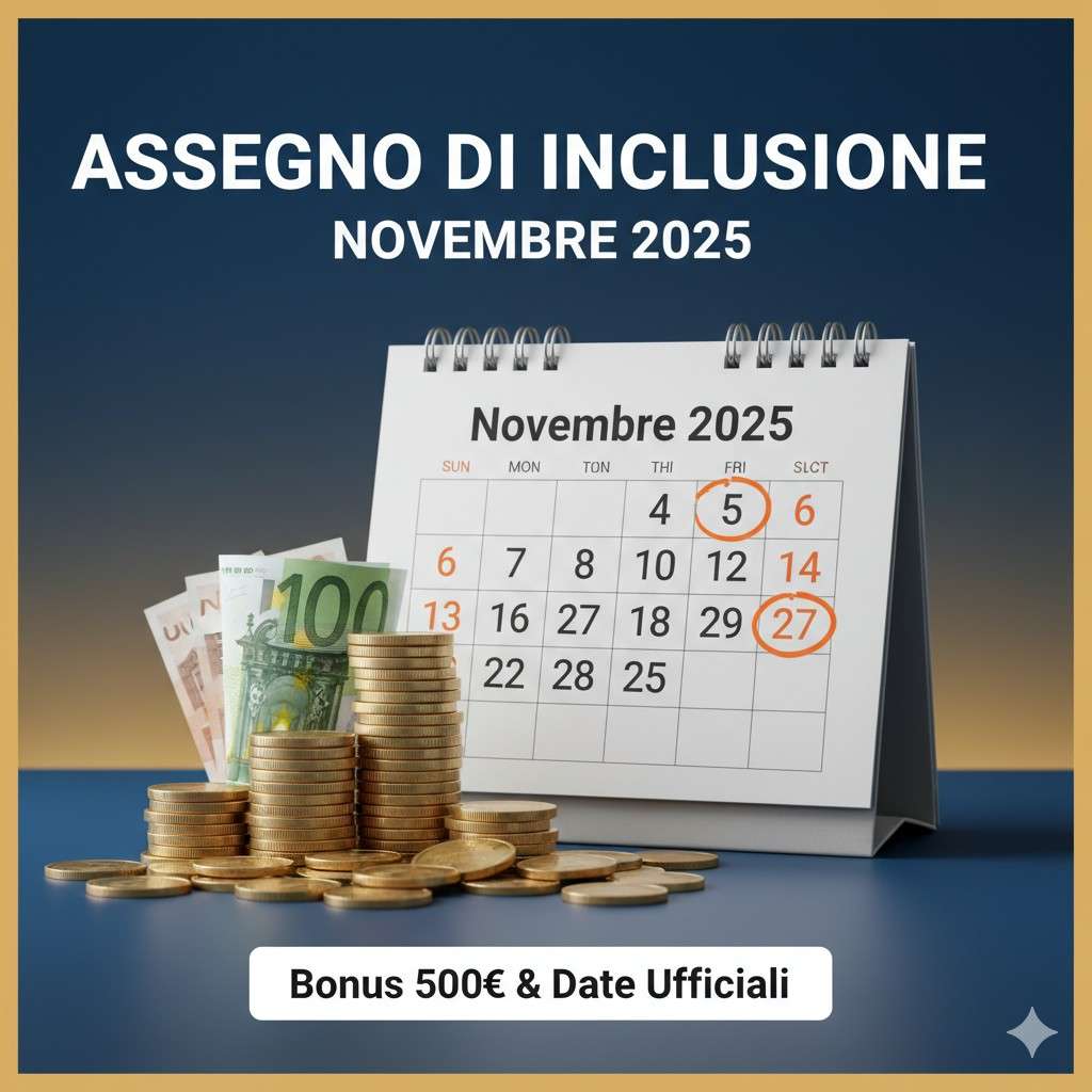 Assegno di Inclusione di Novembre 2025: Tutte le Date, il Calendario Ufficiale INPS e l'Arrivo del Bonus 500 €