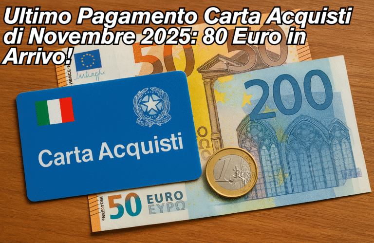 Ultimo Pagamento Carta Acquisti di Novembre 2025: 80 Euro in Arrivo! Tutte le Date di Accredito.