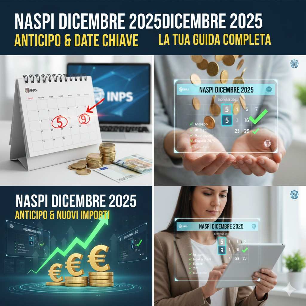 NASpI di Dicembre 2025: Calendario Completo e Date dell'Anticipo. Tutte le Novità INPS su Importi