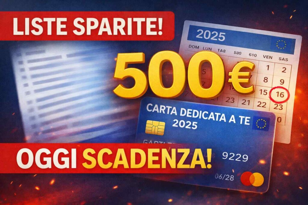Scadenza Carta Dedicata a Te 2025: le liste spariscono oggi! Cosa succede ai tuoi 500 euro e come spenderli