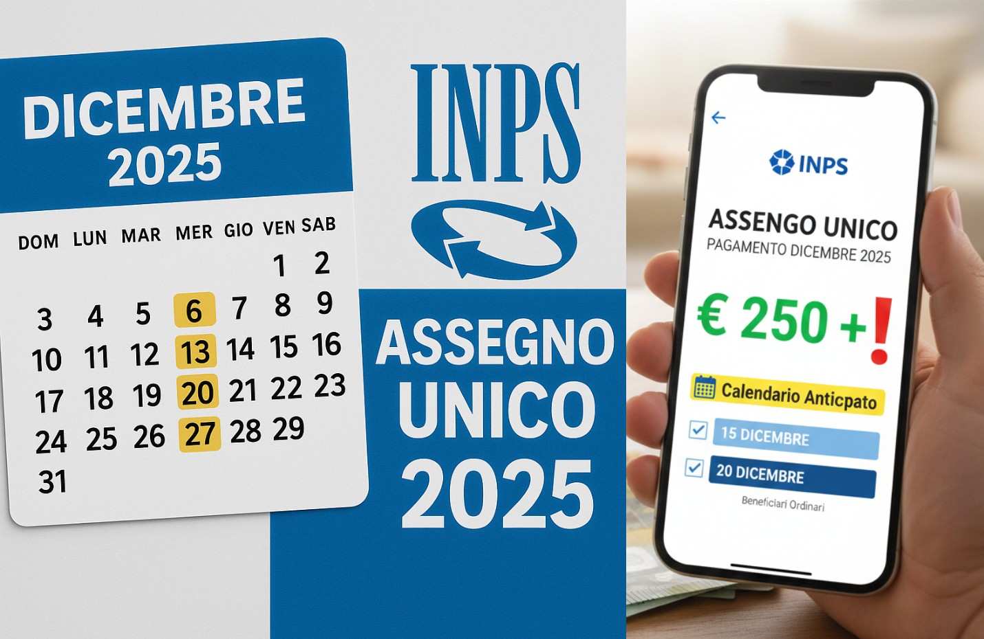 Pagamento Assegno Unico Dicembre 2025: Date Ufficiali INPS e Calendario Anticipato